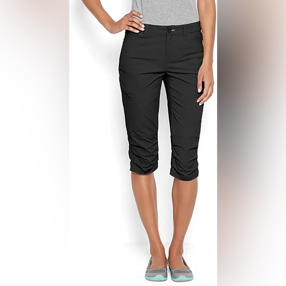 Orvis Jackson Quick-Dry Stretch Capri Below Knee Bermuda Shorts UPF 50 14 Black